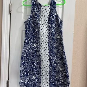 Lilly Pulitzer Navy and White Patterned Dress